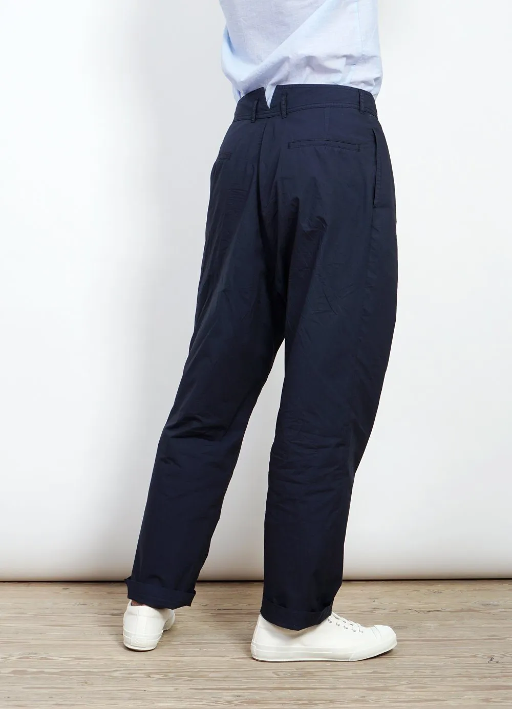 EIGIL | Light Wide Cut Summer Trousers | Navy