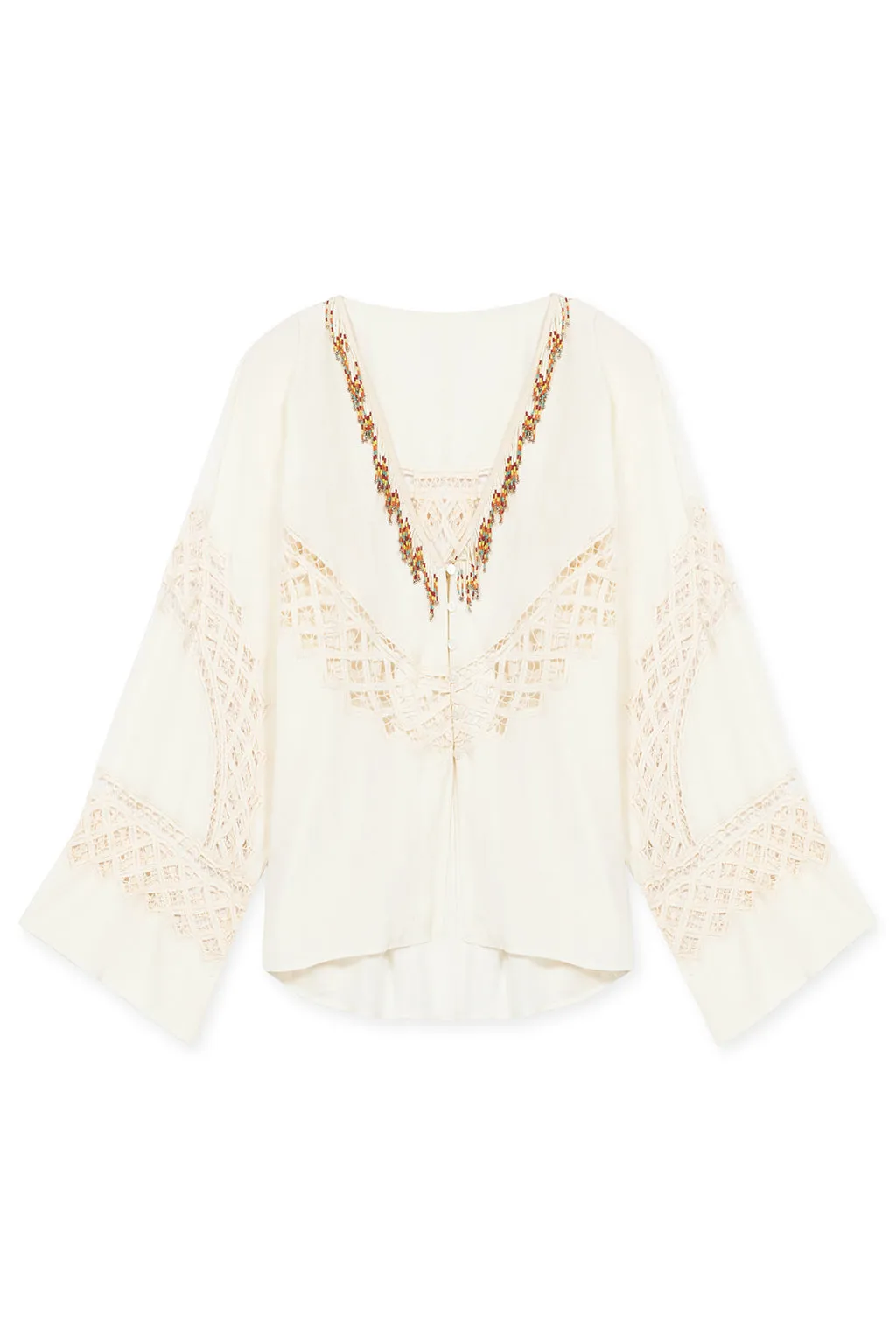 EMBROIDERED CLEIDE COTTON BLOUSE