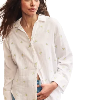 Embroidered Cotton Shirt - White