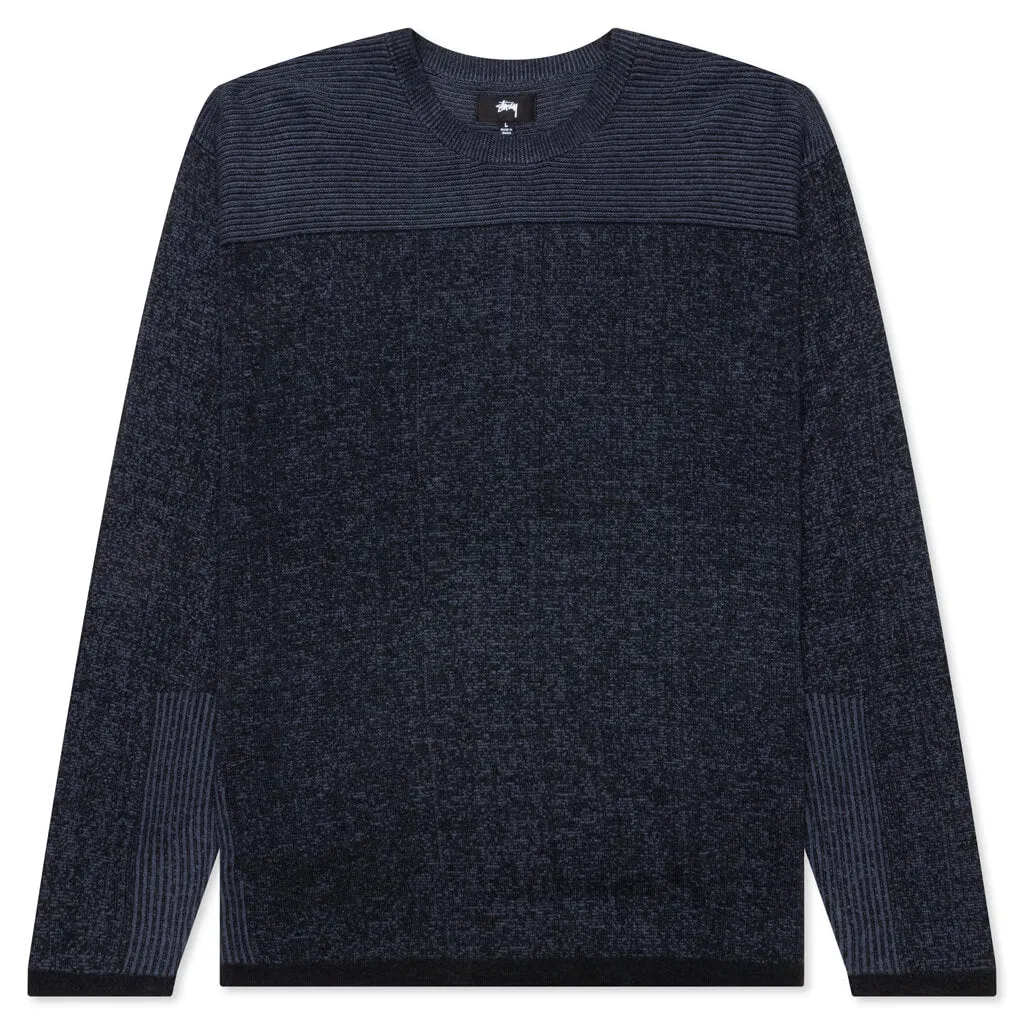 Engineered Panel Sweater - Navy