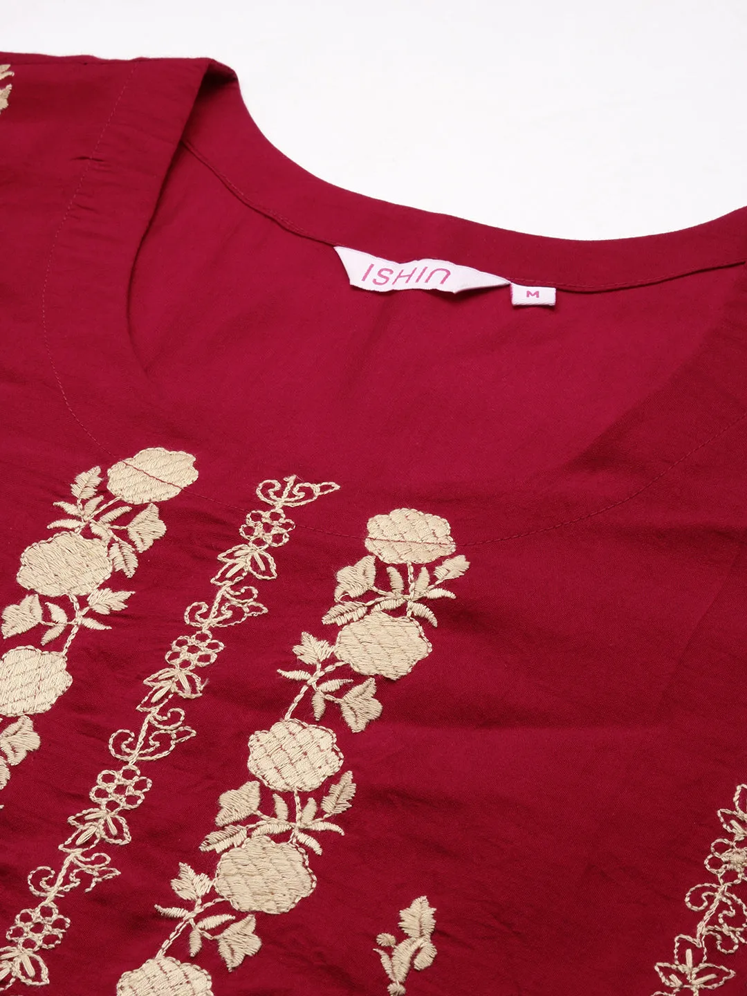 Ethnic Motifs Embroidered Straight Kurta With Trousers & Dupatta