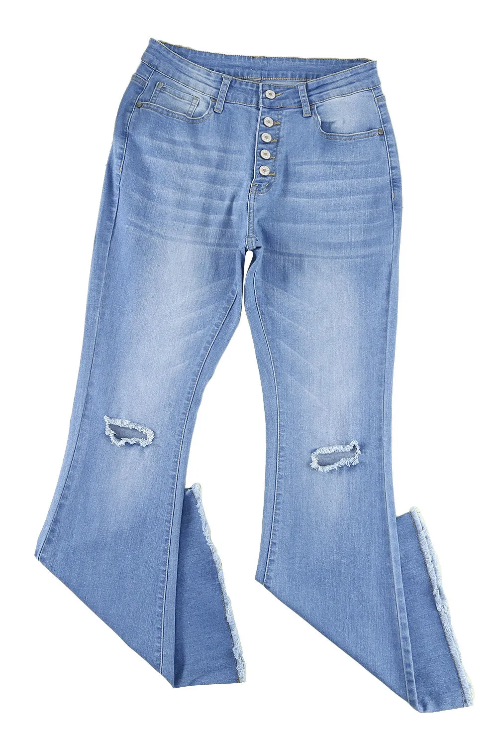 Flare Bell Bottoms Jeans for Women High Rise Distressed Denim Jeans