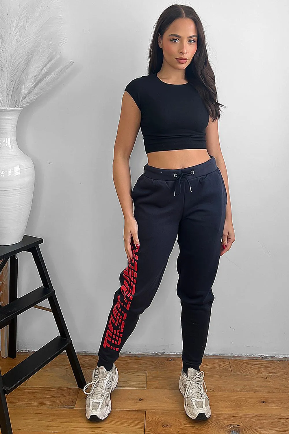 Full Leg Print Varsity Jogger Trousers