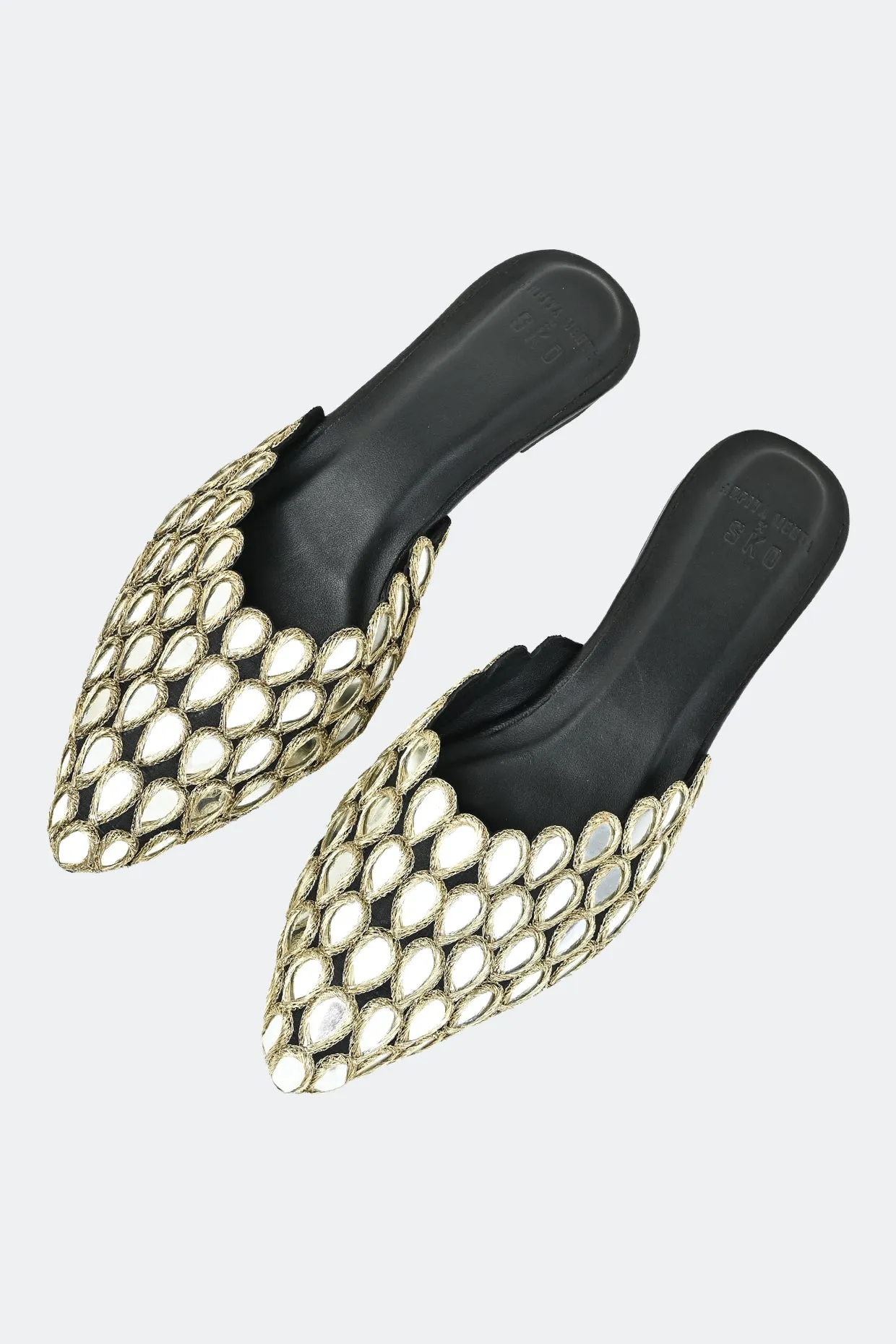 Glimmering Noir Mule For Women