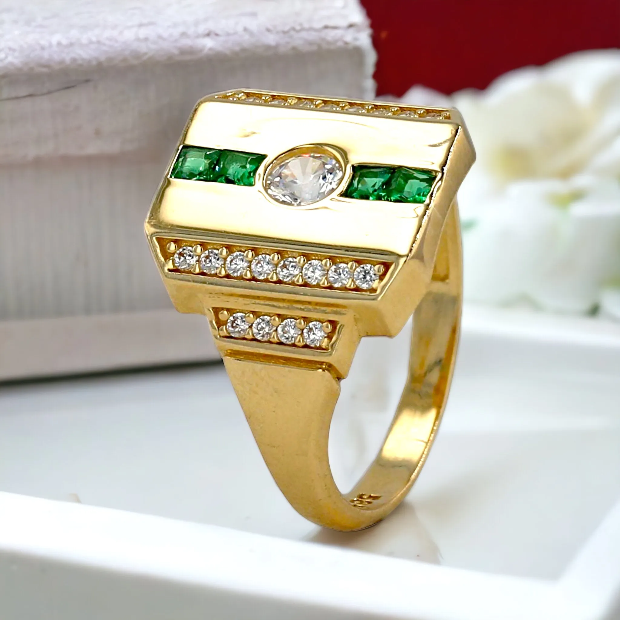 Gold 14k square women ring