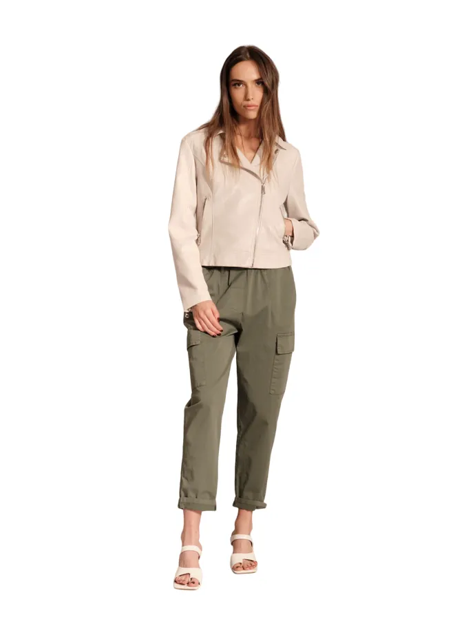 Griffai women's trousers with elastic waist and large pockets DGP5065 military