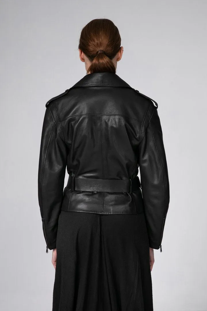 Hana - Black Leather Jacket