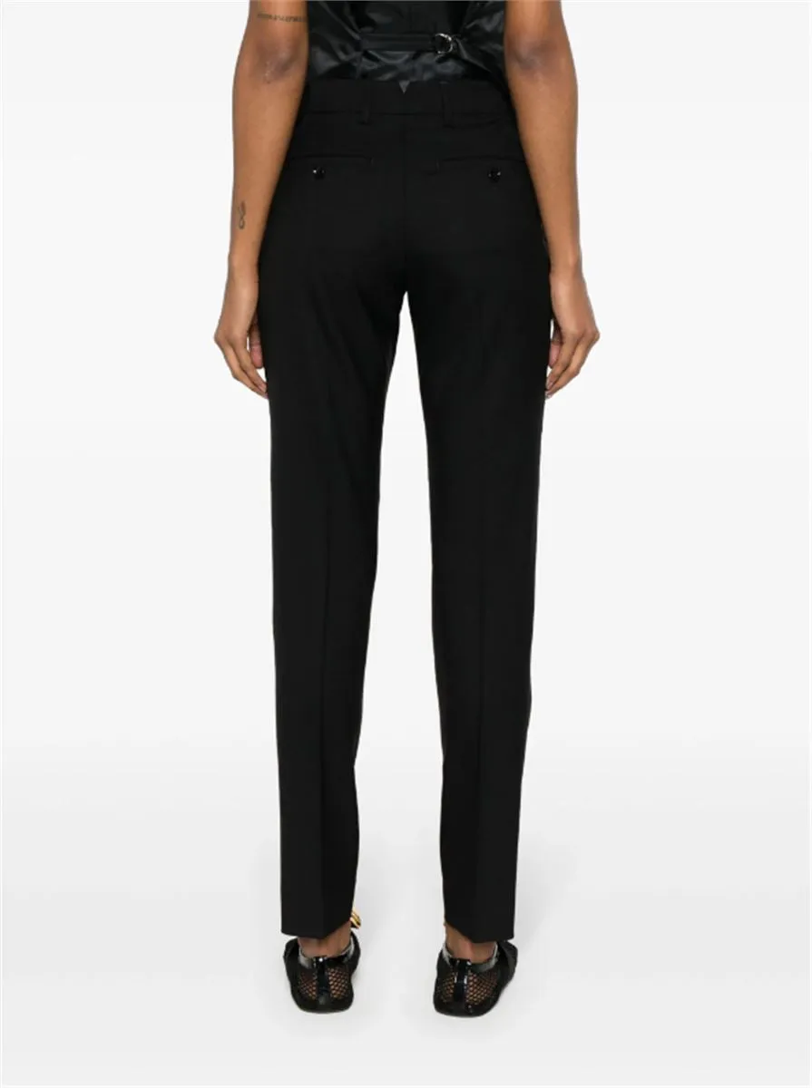 HIGH-WAIST TAPERED-LEG TROUSERS