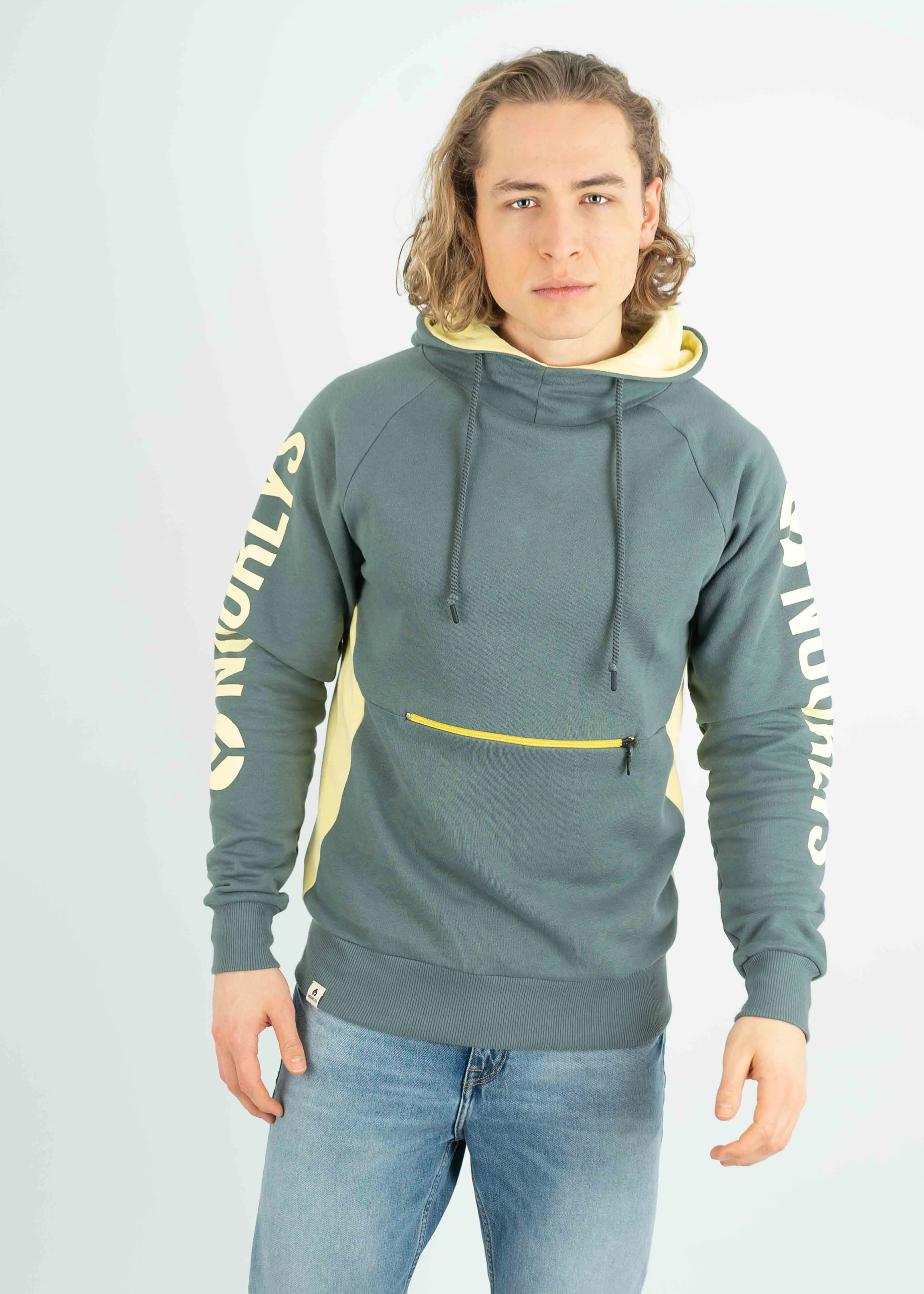 Hoodie RAFFIG StormyWeather/PaleBanana