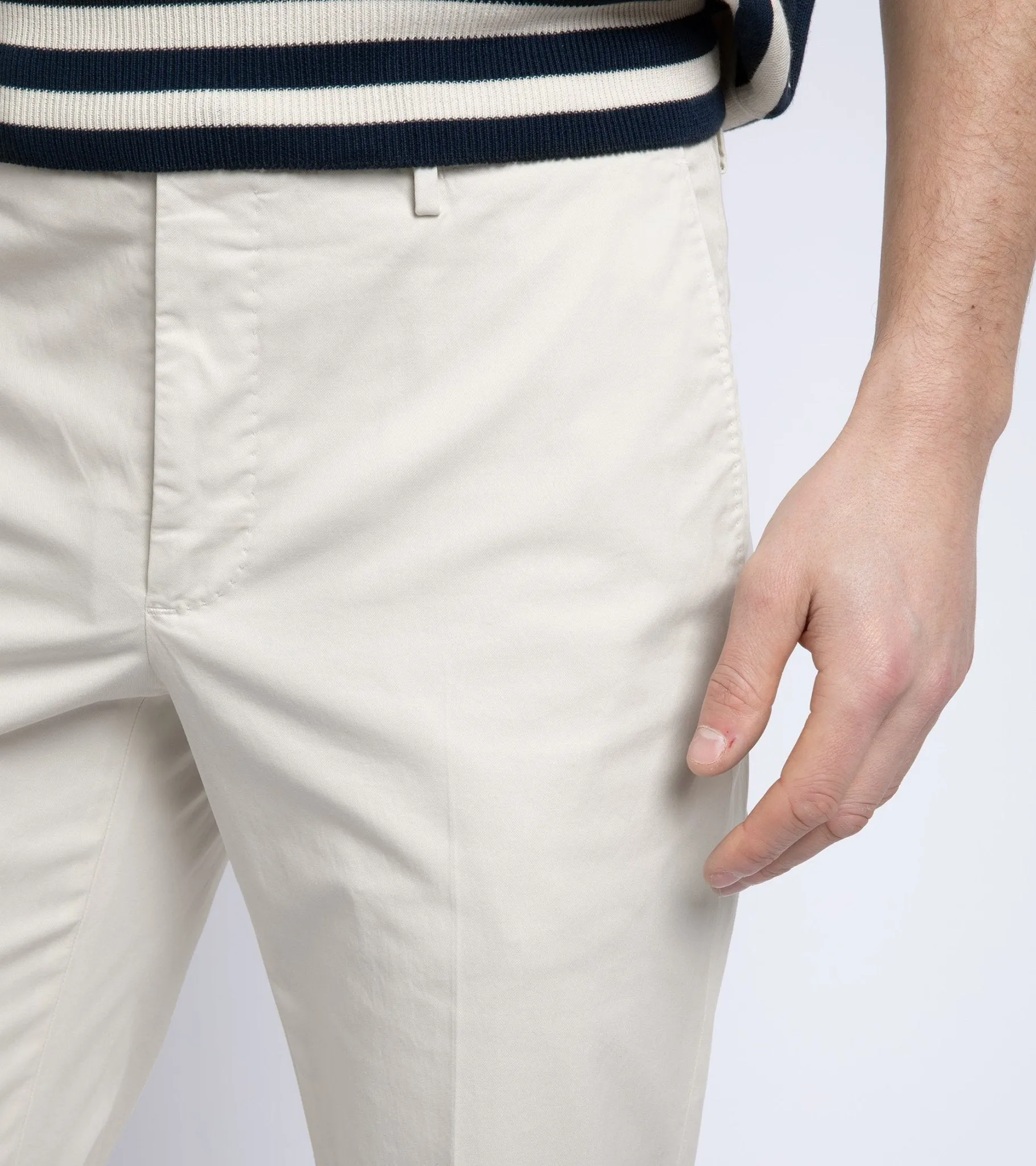 Incotex Royal Batavia Regular Cotton Trousers: Cream