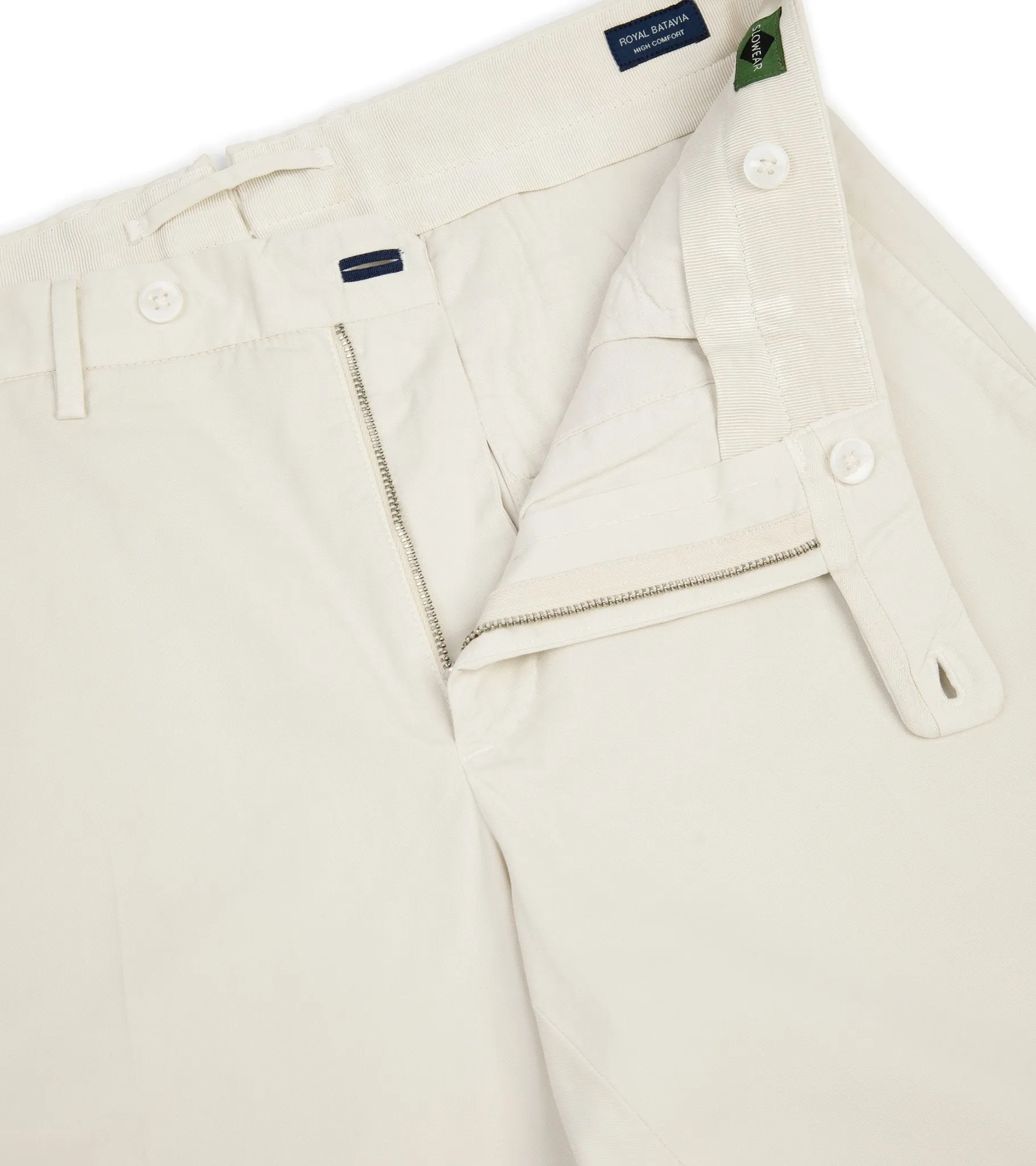 Incotex Royal Batavia Regular Cotton Trousers: Cream