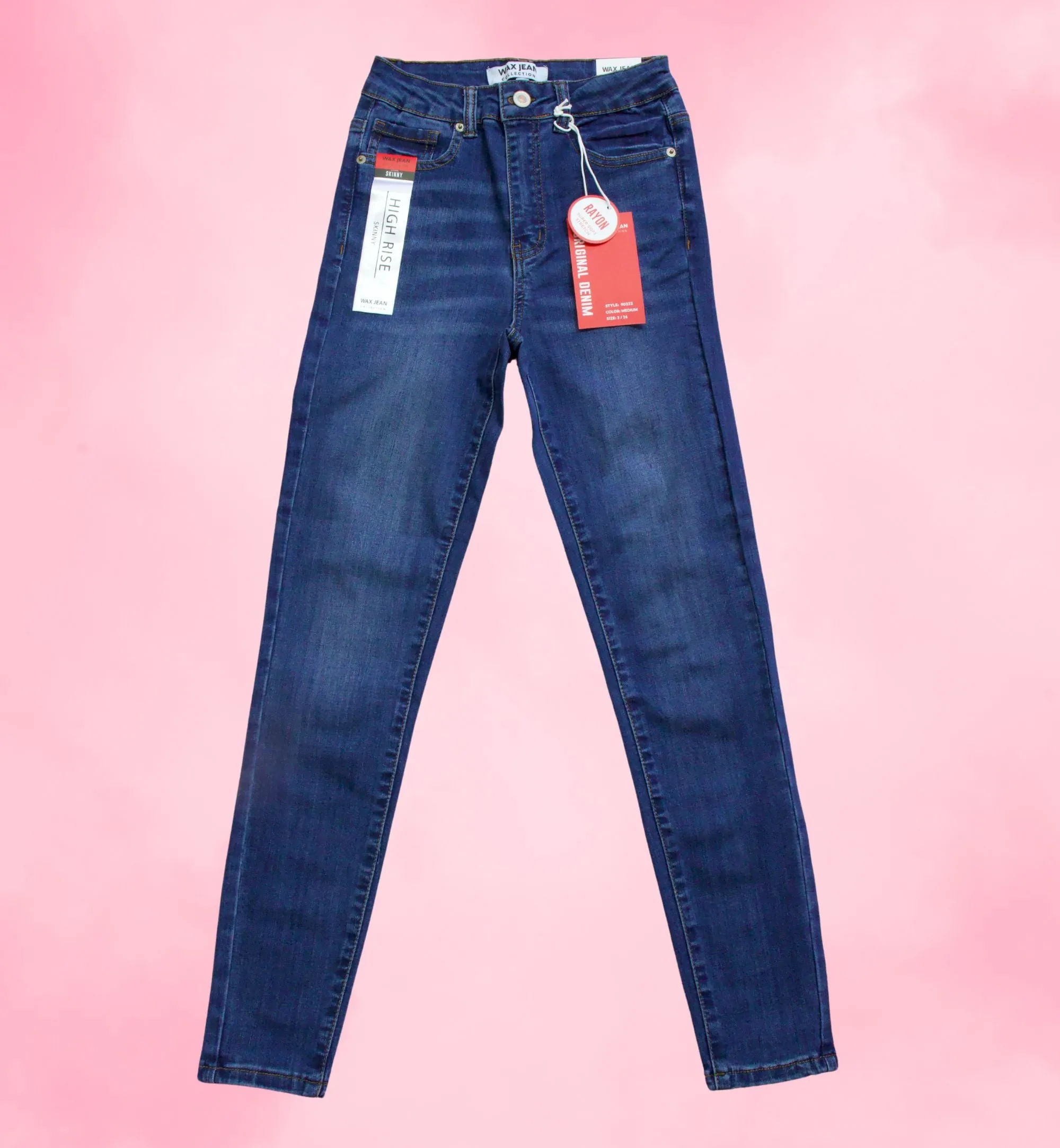 JEANS SKINNY LISO TIRO ALTO 90323