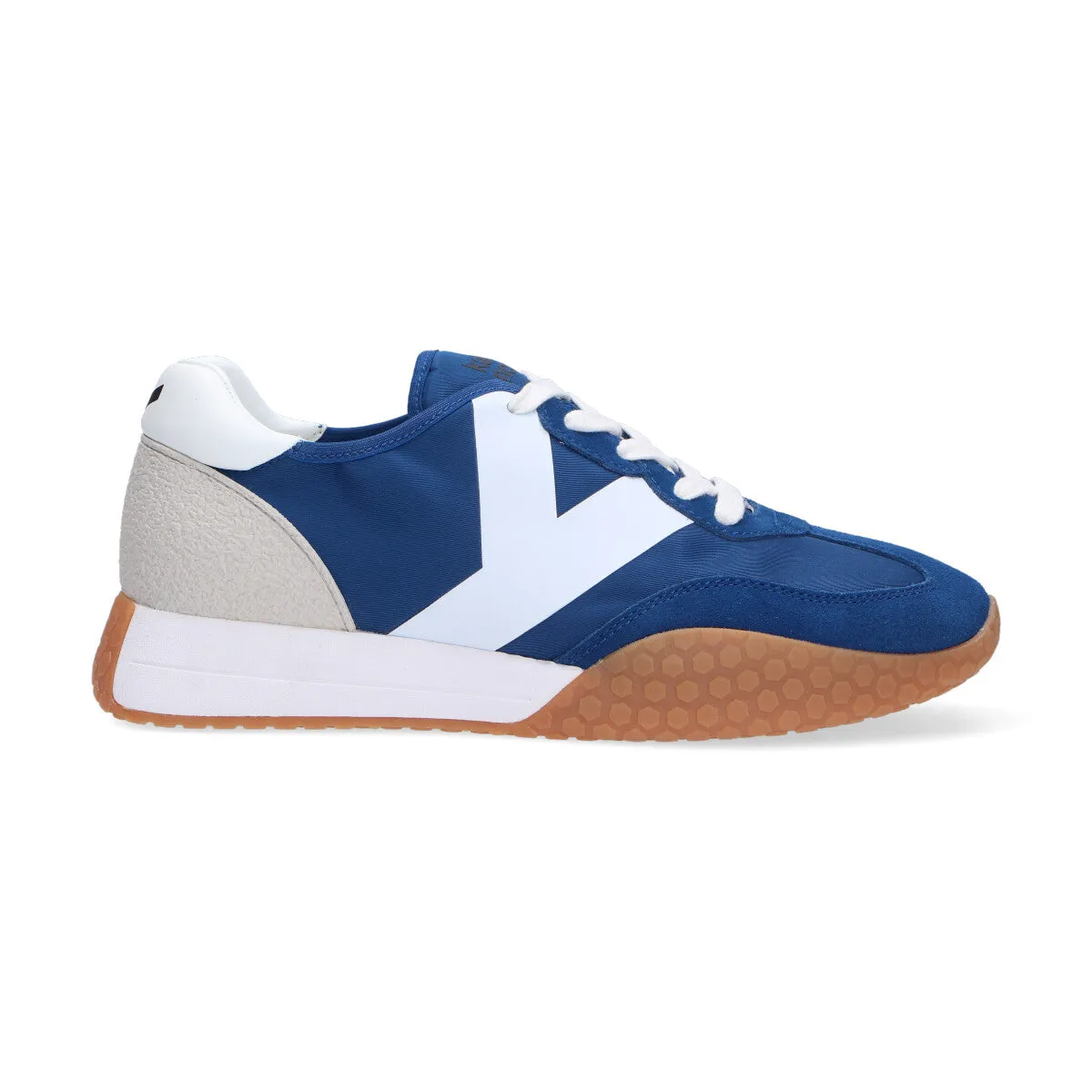 Keh-noo sneaker camoscio nylon blu bianco