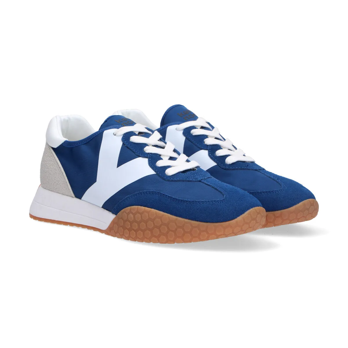 Keh-noo sneaker camoscio nylon blu bianco