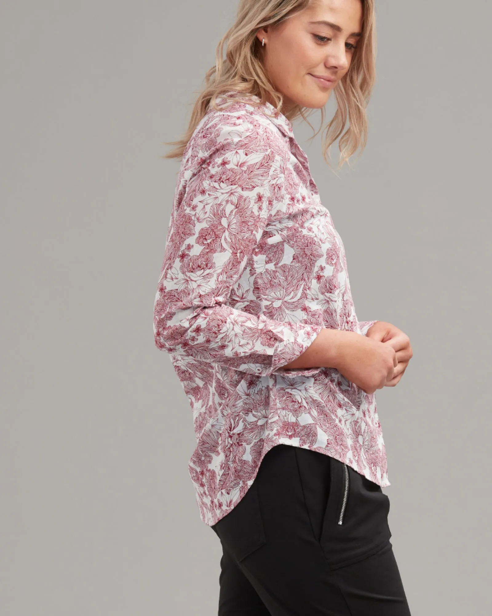 LINEN  COTTON FLORAL SHIRT