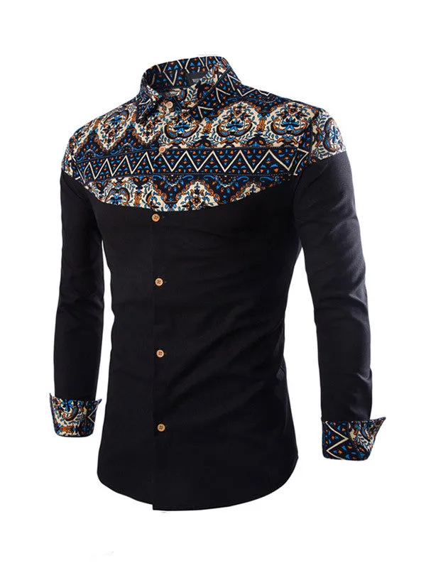 Men Printing Long-sleeved Shirt