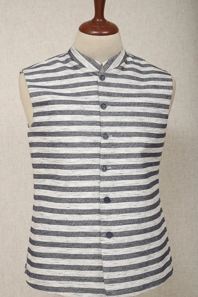 Men Stripper Waistcoat Off-White