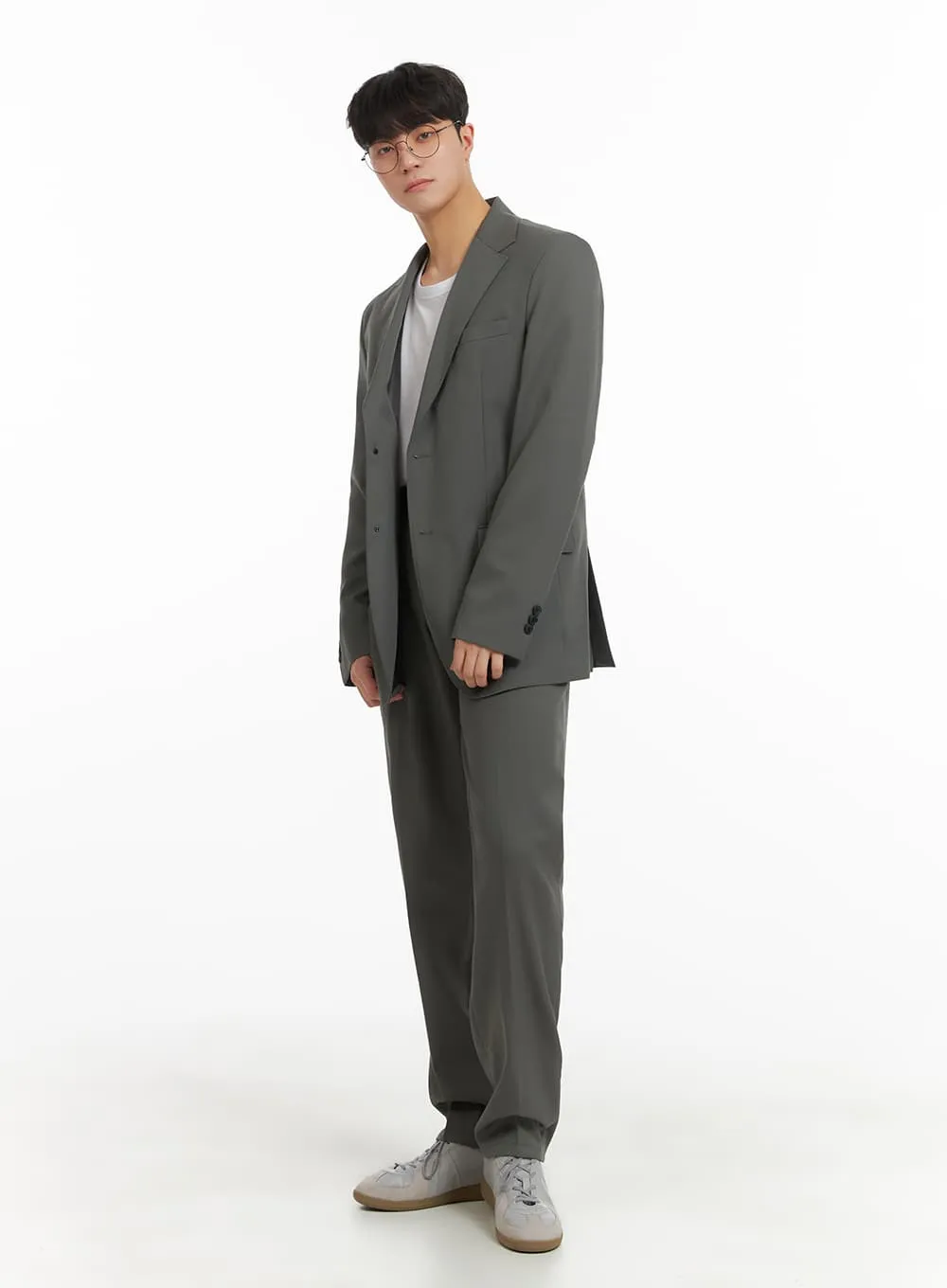 Men's Solid Straight Fit Trousers IA402