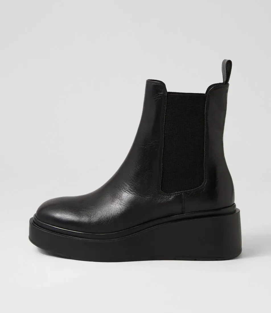 Mollini Sam Black Leather Boots - Black