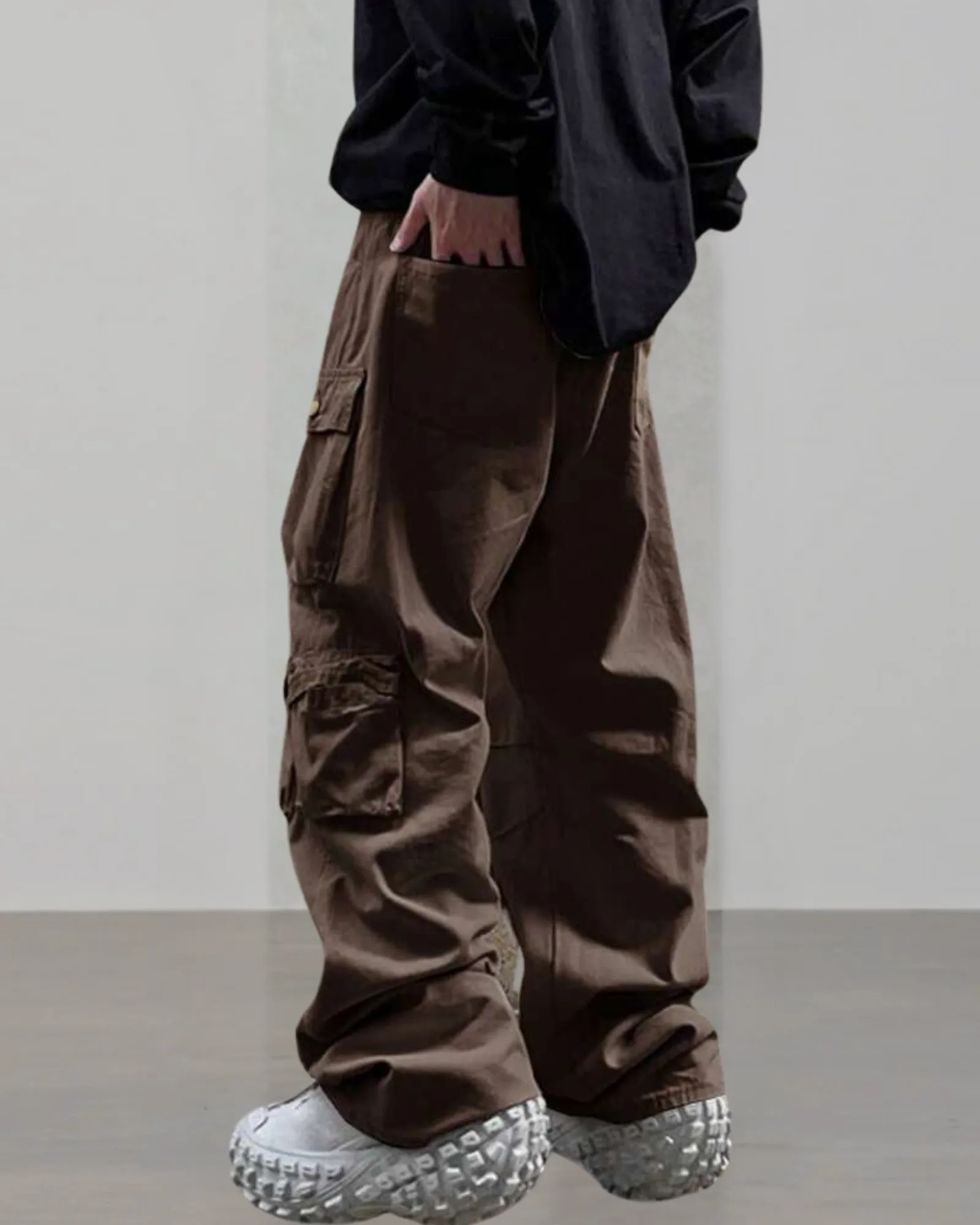 Multi Purpose Pocket Oversized Straight Trousers