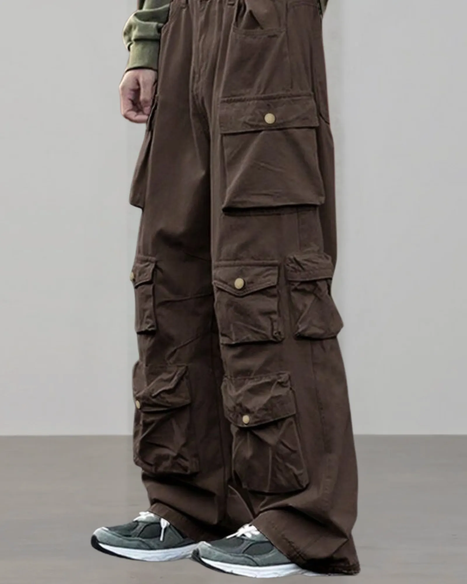 Multi Purpose Pocket Oversized Straight Trousers