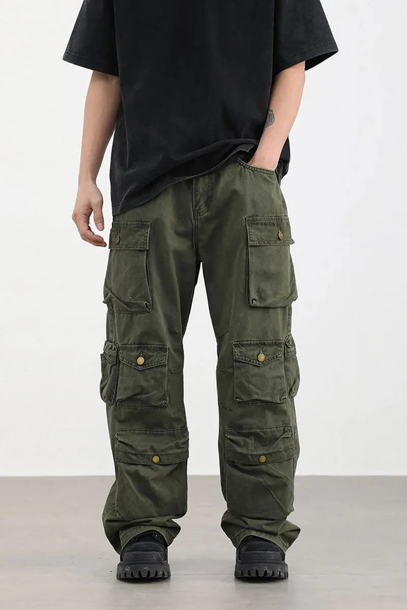 Multi Purpose Pocket Oversized Straight Trousers