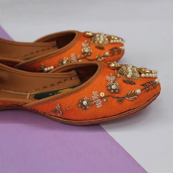 Orange Khussa for women