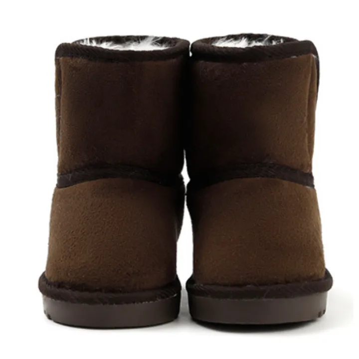 OZKIZ Medium Velcro Fur Boots - Dark Brown