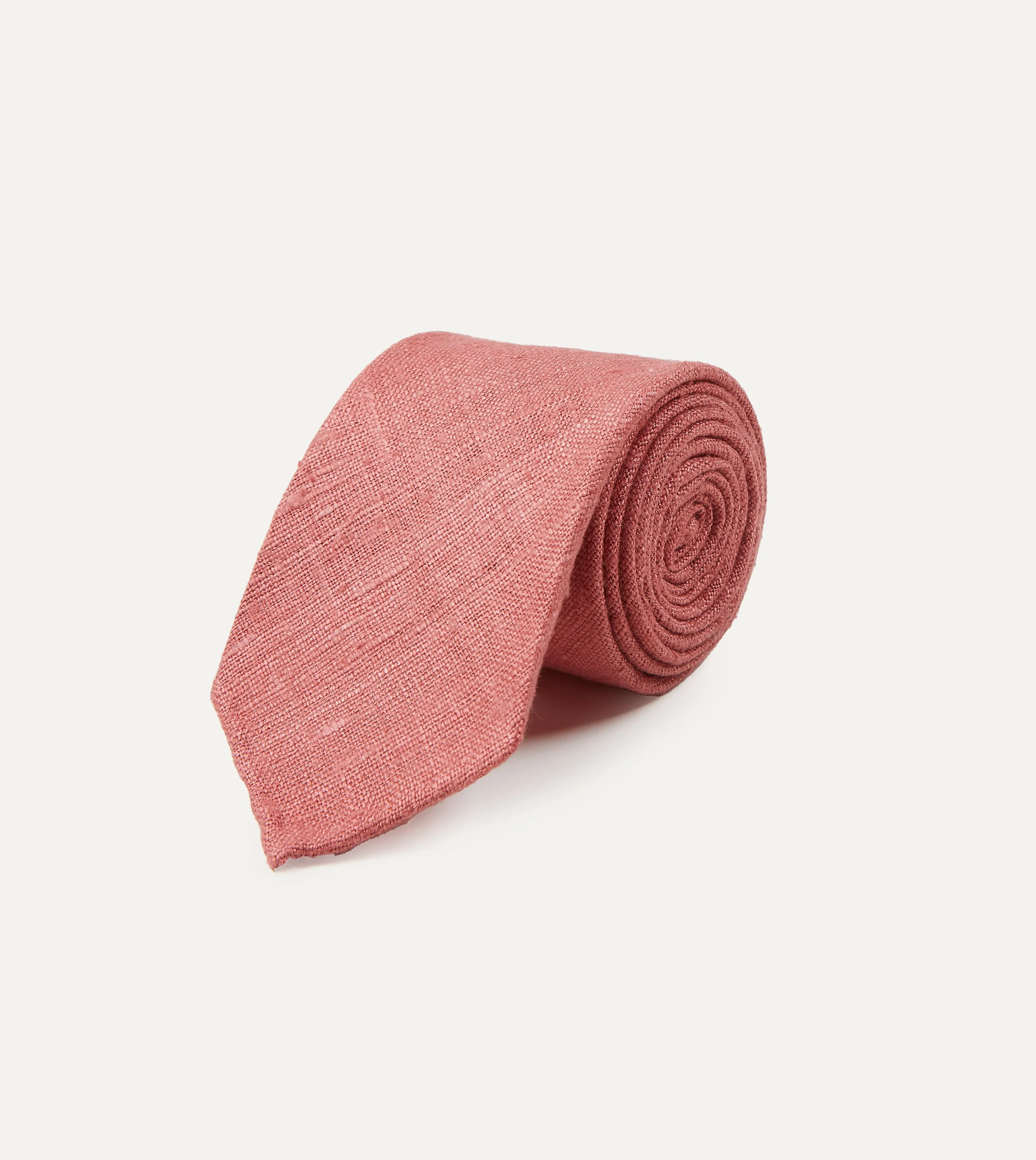 Pink Tussah Hand Rolled Silk Tie