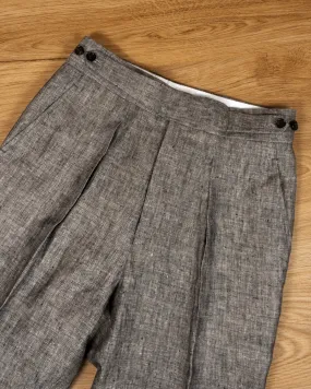 Plain Charcoal Linen Trousers MUL3100