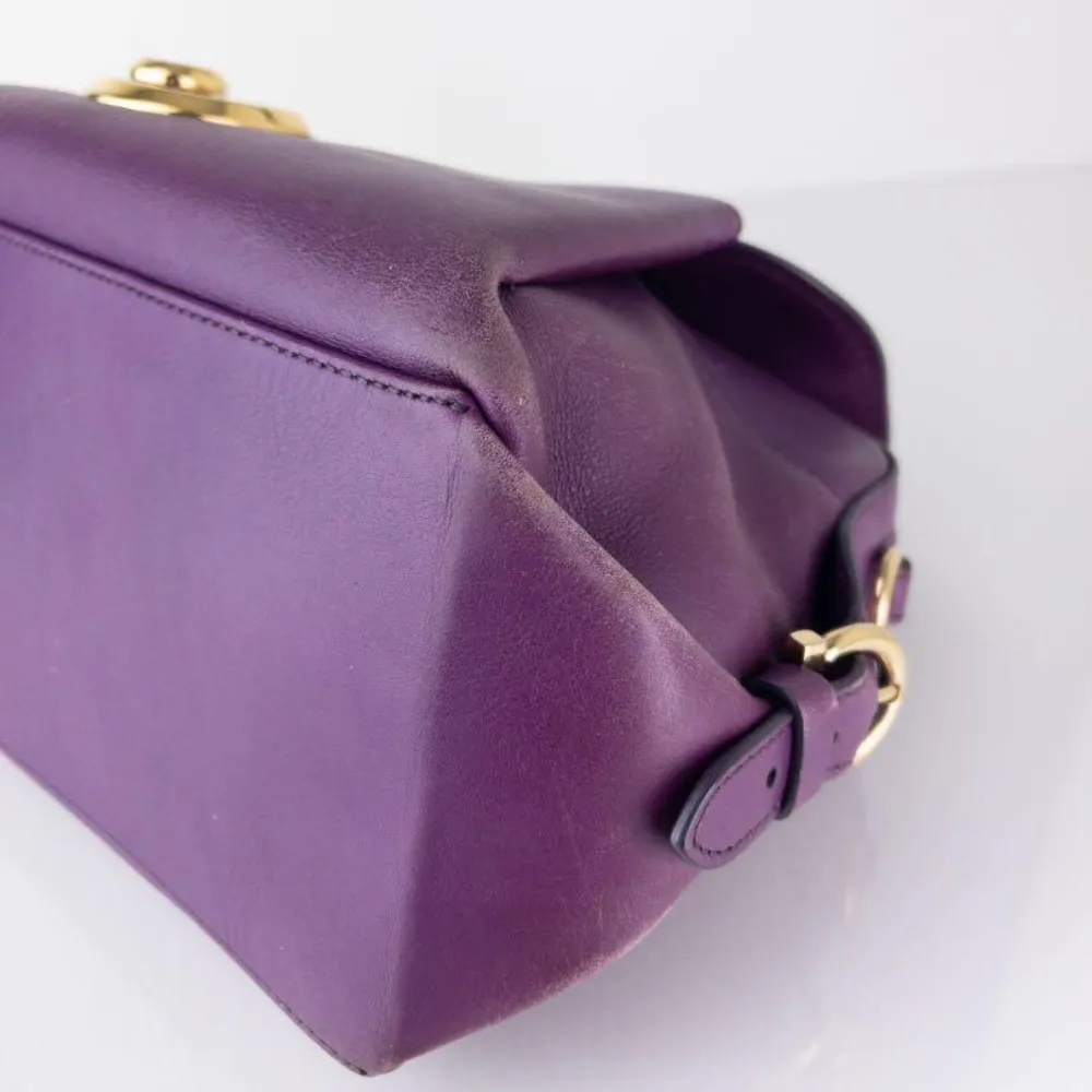 (Pre Owned) Salvatore Ferragamo Fiamma Crossbody - Purple