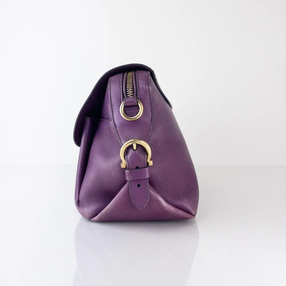 (Pre Owned) Salvatore Ferragamo Fiamma Crossbody - Purple