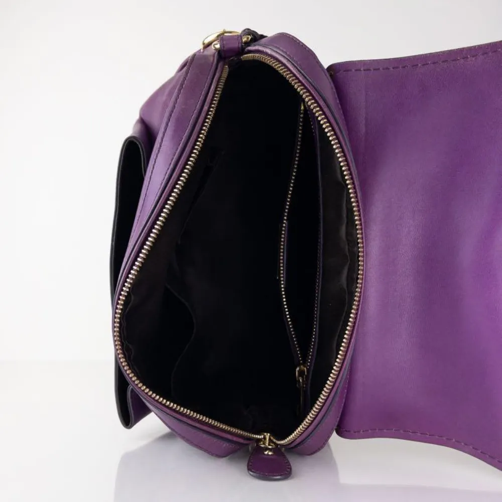 (Pre Owned) Salvatore Ferragamo Fiamma Crossbody - Purple