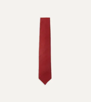 Red Tussah Hand Rolled Silk Tie