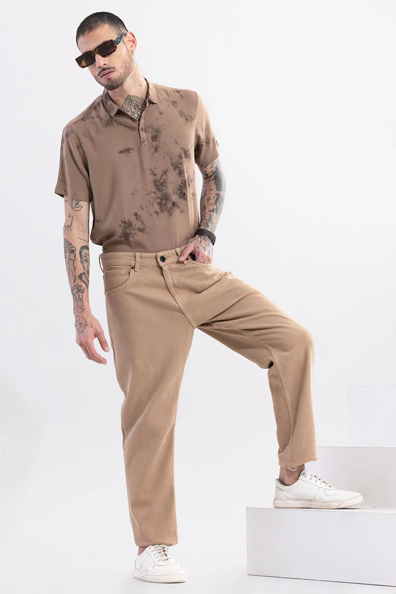 Riotous Beige Baggy Fit Jeans