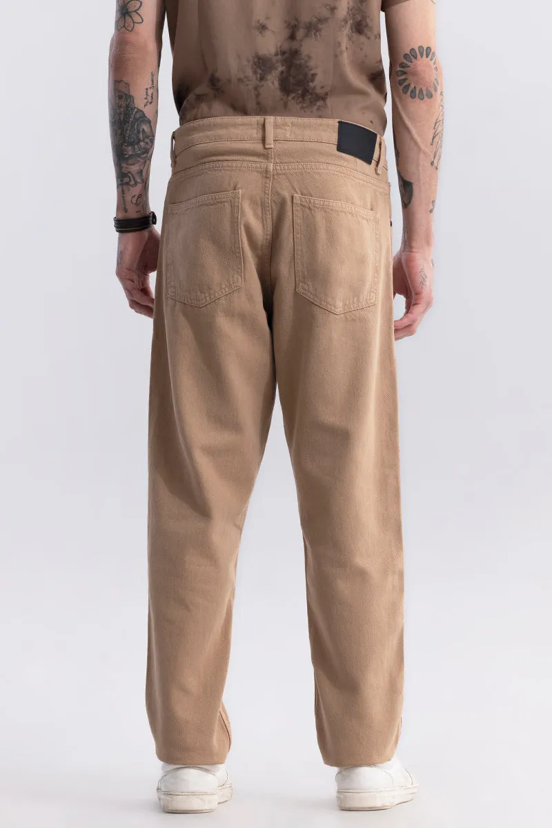 Riotous Beige Baggy Fit Jeans