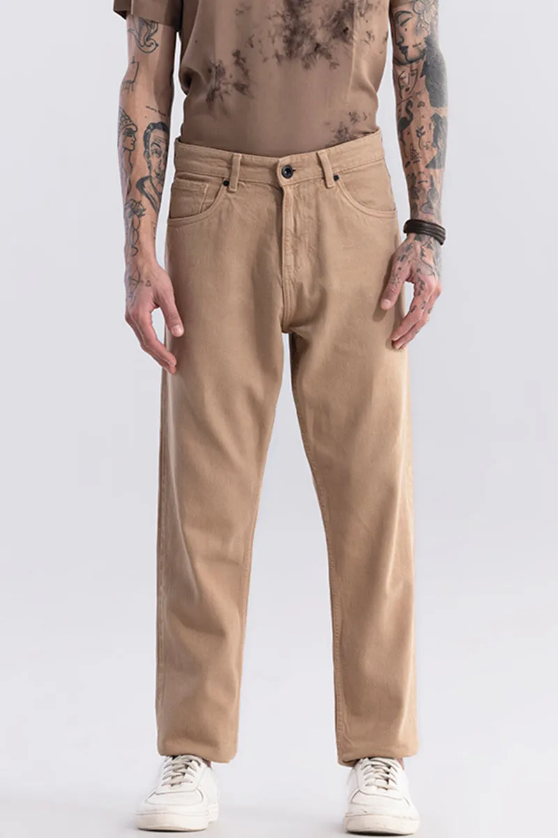 Riotous Beige Baggy Fit Jeans