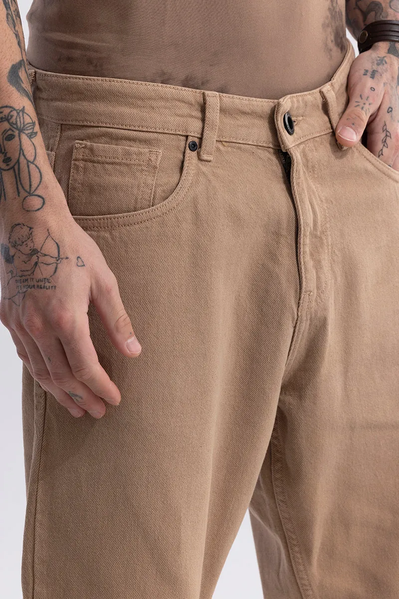 Riotous Beige Baggy Fit Jeans