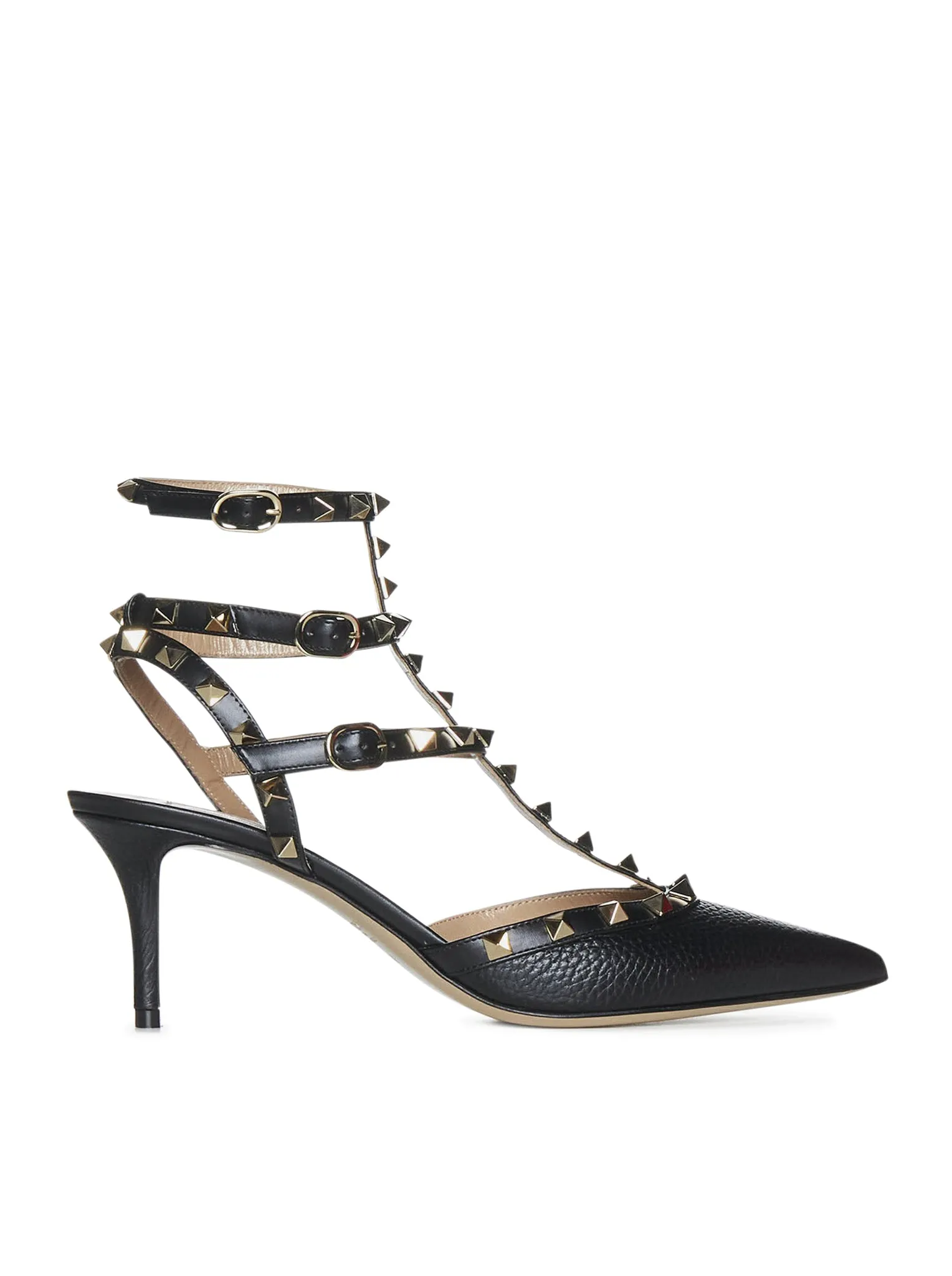 Rockstud decollete in leather