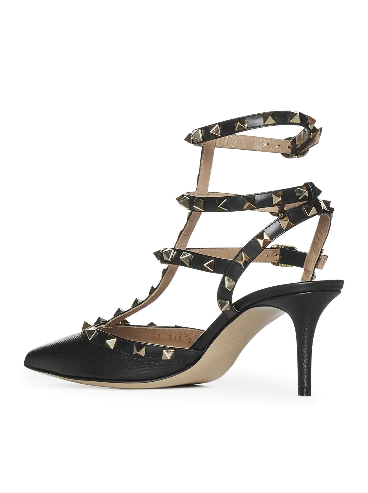 Rockstud decollete in leather