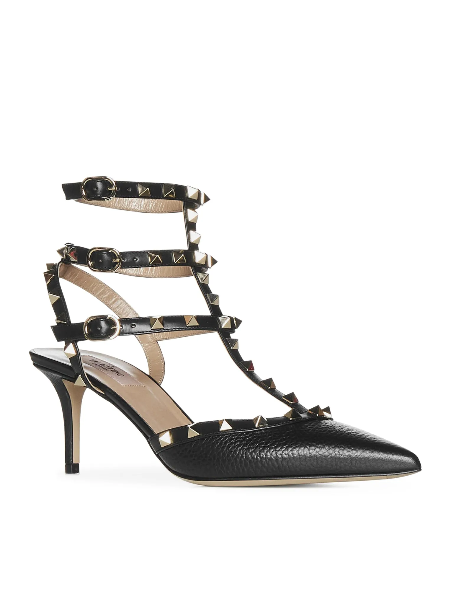 Rockstud decollete in leather