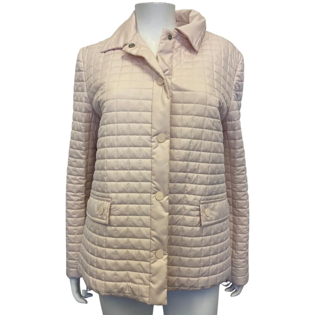 SALVATORE FERRAGAMO Pastel Pink Quilted Jacket (43 - UK 10-12)