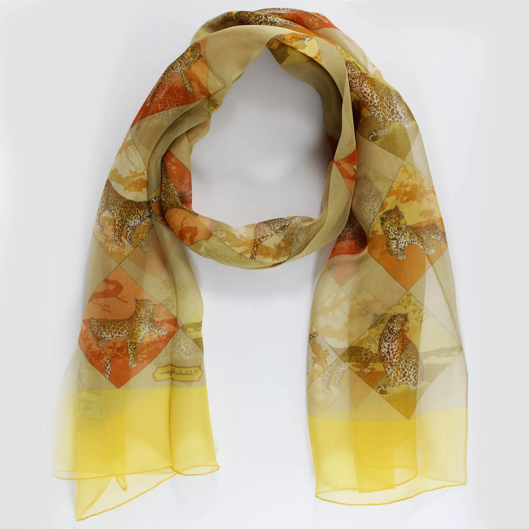 Salvatore Ferragamo Scarf Panther - Chiffon Silk Designer Shawl SALE