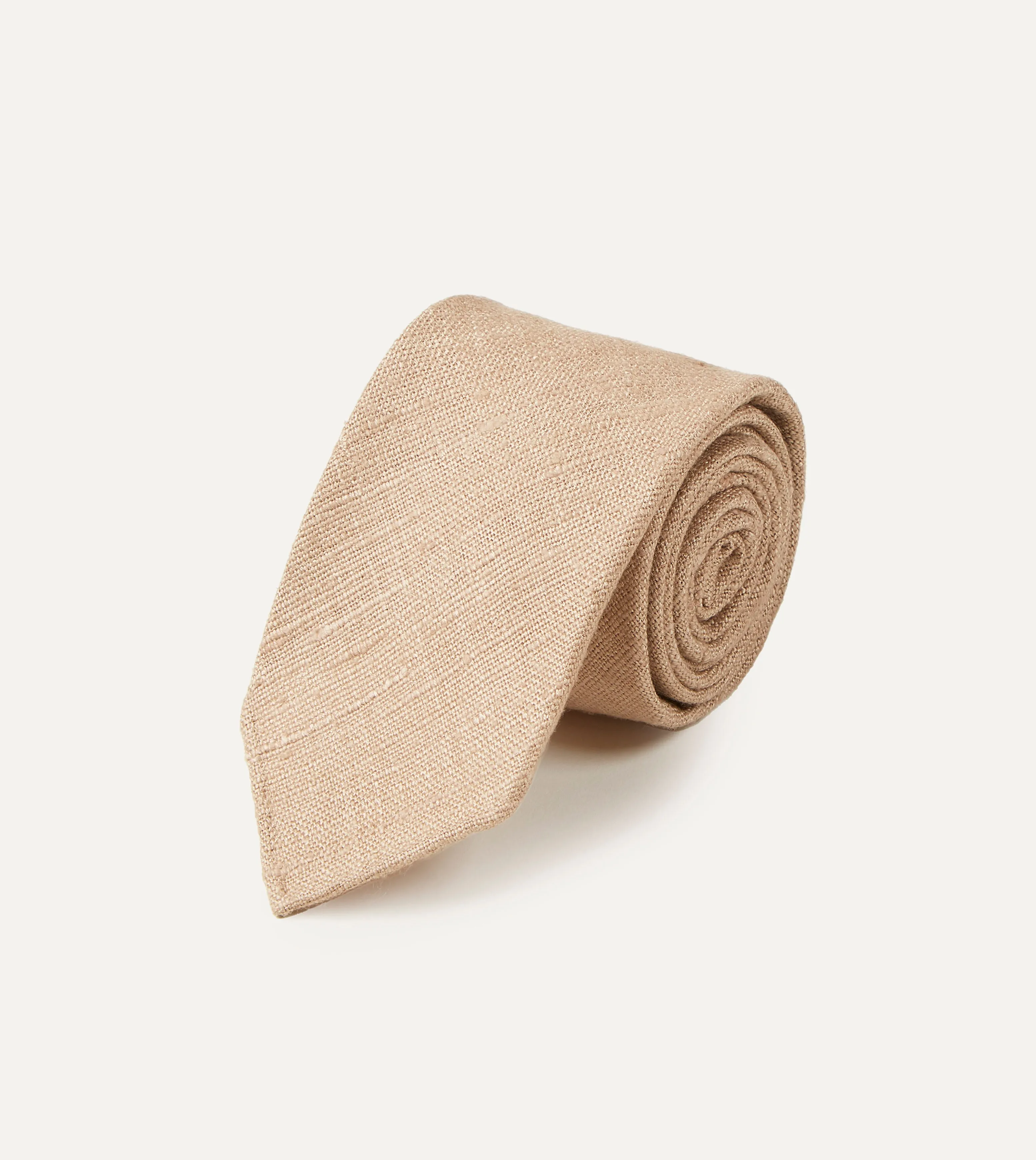 Sand Tussah Hand Rolled Silk Tie