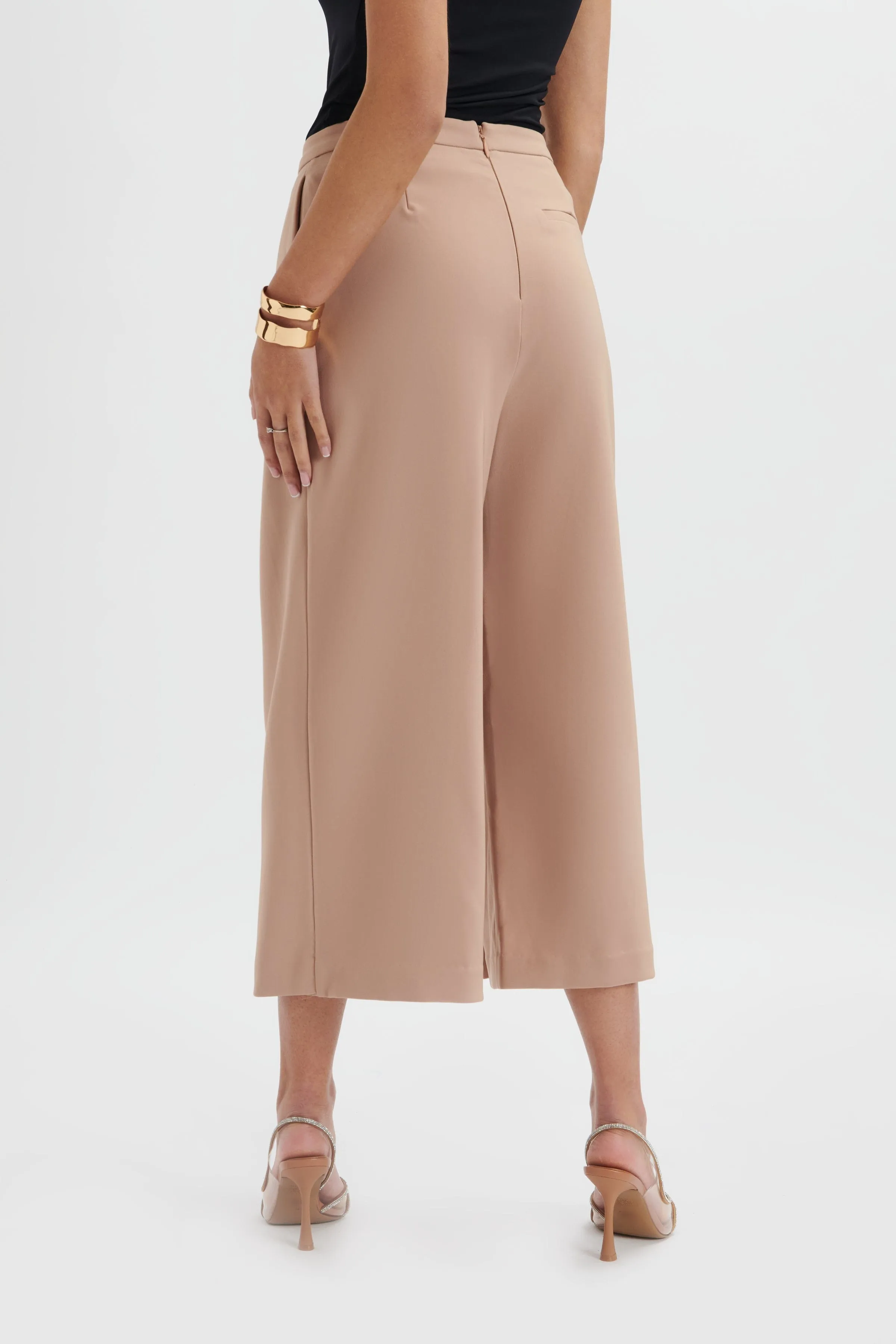 SIYA Wrap Culotte Trousers In Camel