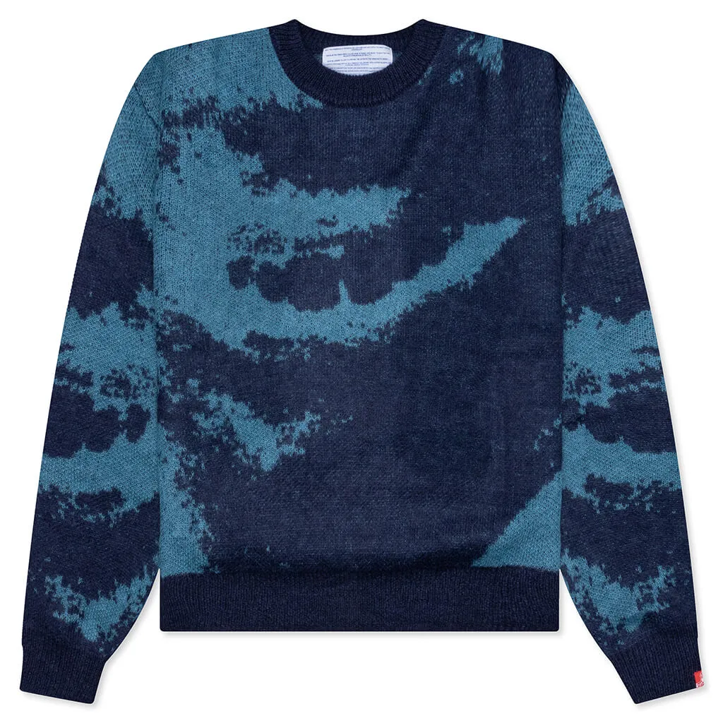 Smile Knitted Sweater - Blue