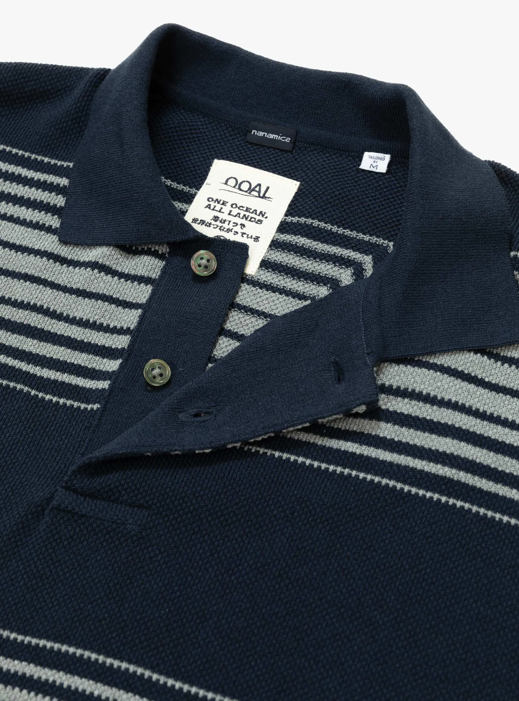 Stripe Polo Sweater Navy