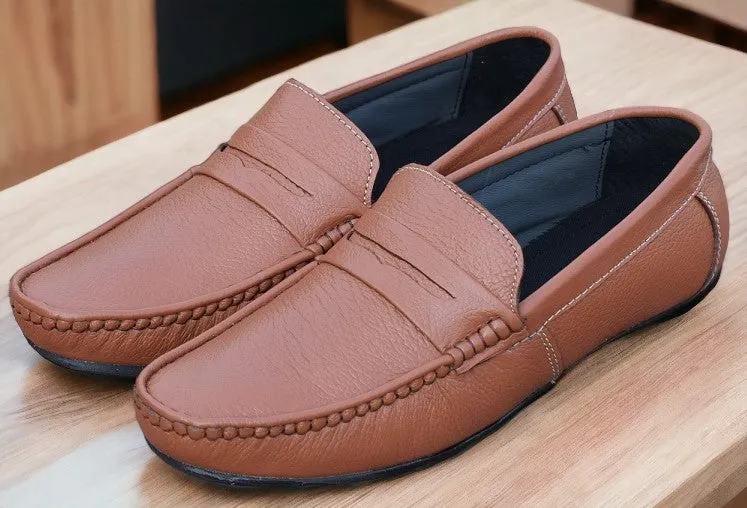 Tan Leather Loafers for Men