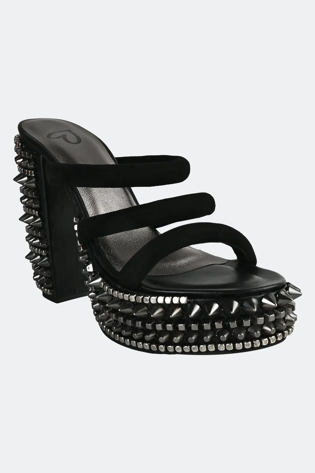 Three Strap Studded Platform For Women