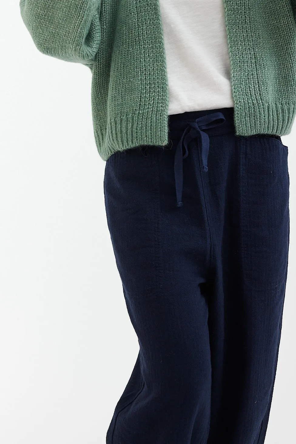 Toast - Brushed Cotton Linen Herringbone Trousers